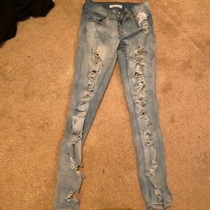 almost famous high rise ripped skinny jeans